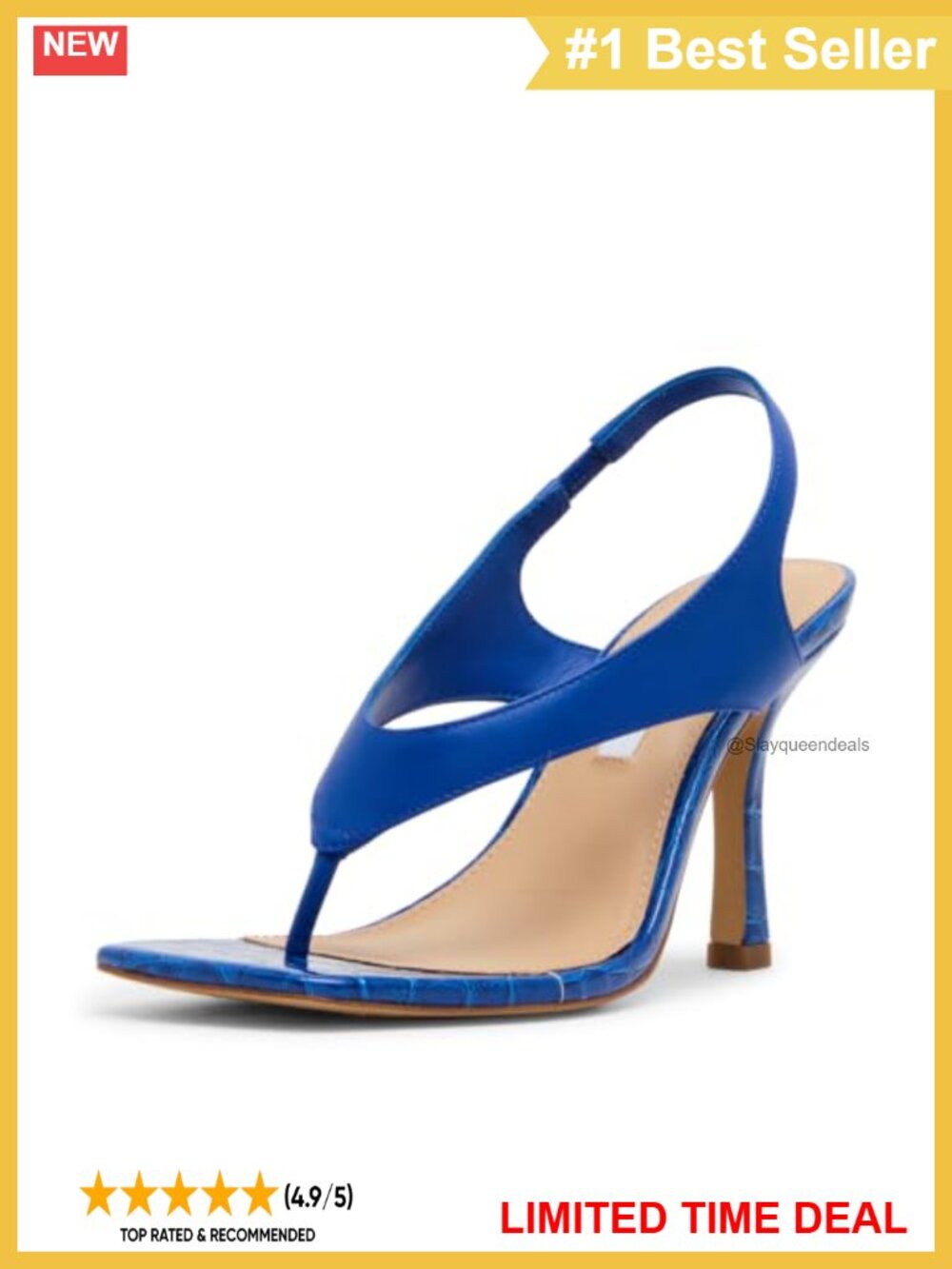 Square Toe Slingback Stiletto Heeled Sandal
